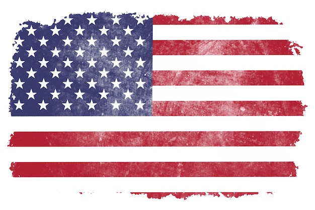 Flat design grunge american flag