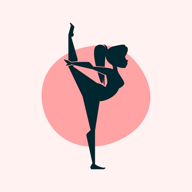 Flat design gymnast silhouette illustration