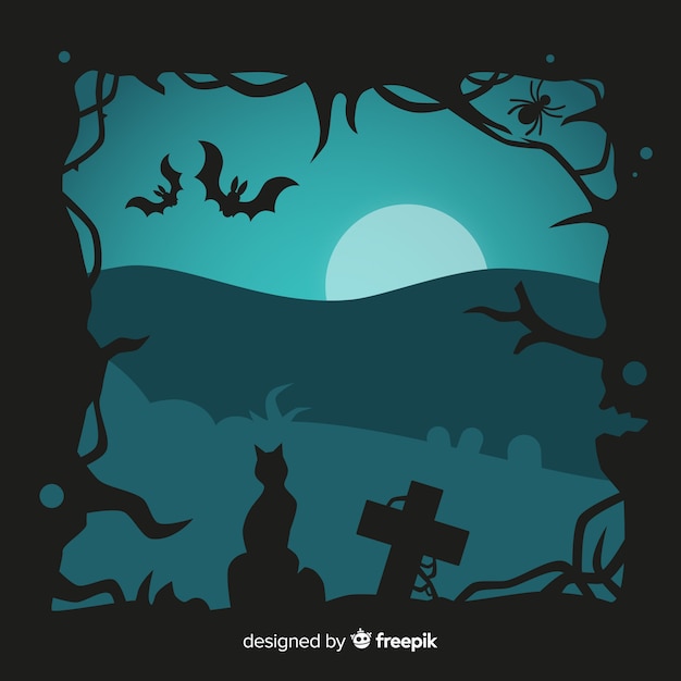 Free Vector flat design of halloween frame