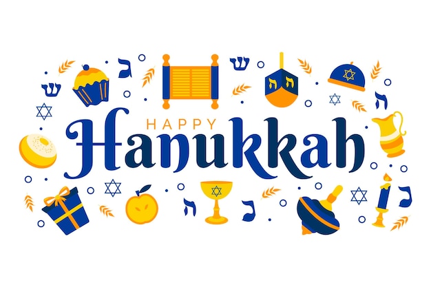 Free Vector flat design hanukkah concept