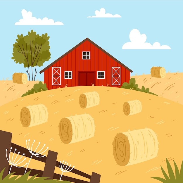 Free Vector flat design hay bale illustration