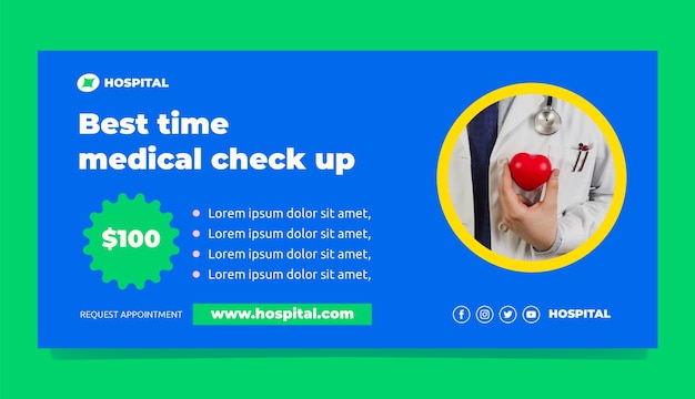 Flat design healthcare establishment sale banner