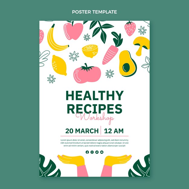 Flat design healthy food poster