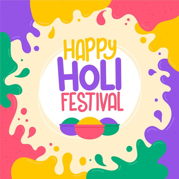 Free Vector flat design holi festival design