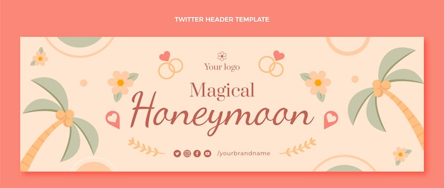 Free Vector flat design honeymoon template