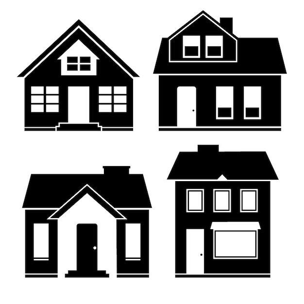 Free Vector flat design house silhouette