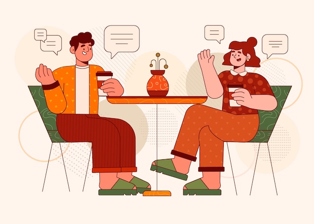 Free Vector flat design illustration people talking