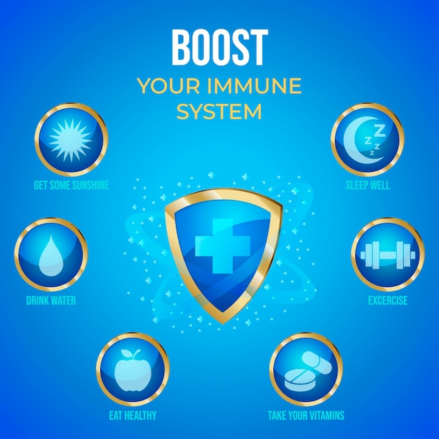 Free vector flat design of immunity infographic design