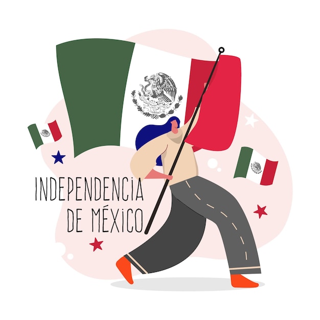 Flat design independence day of mexico