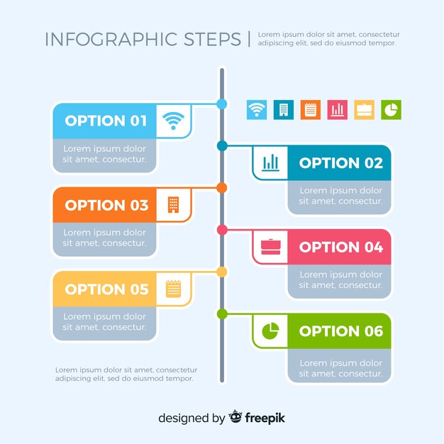 Flat design infographic steps