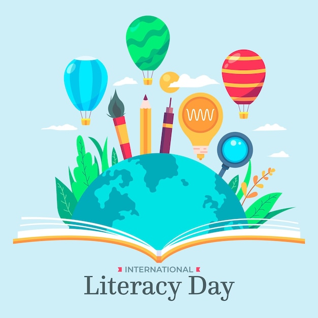 Free Vector flat design international literacy day concept