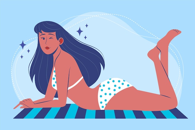 Free Vector flat design isolated girl in bikini