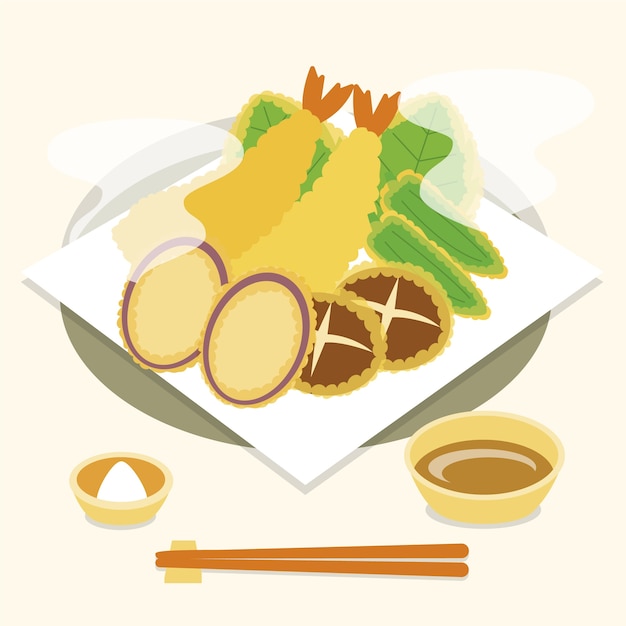 Free Vector flat design japan food illustration