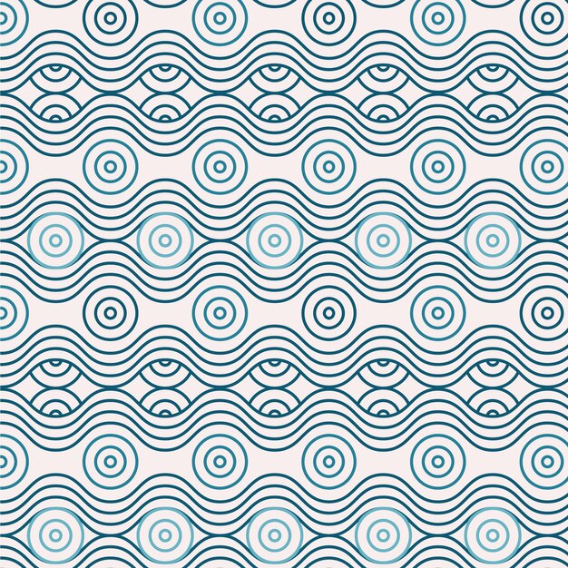 Flat design japanese wave pattern design