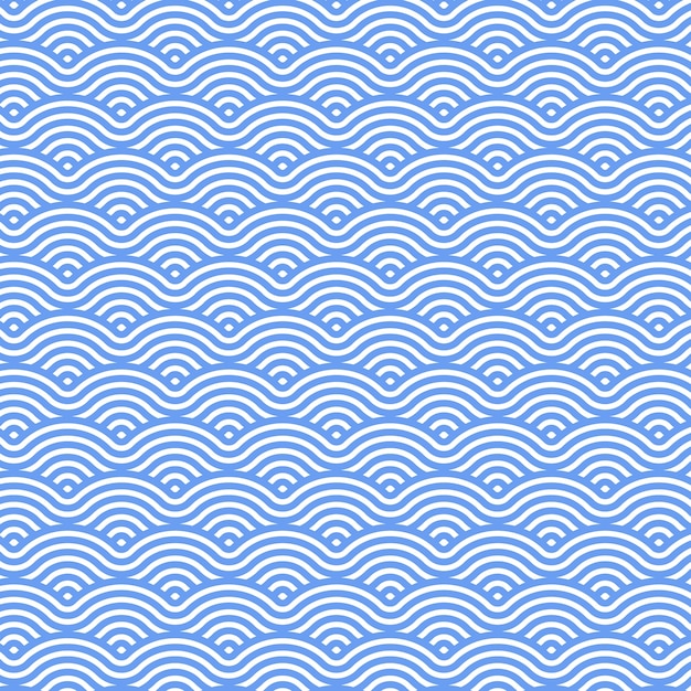 Free Vector flat design japanese wave pattern