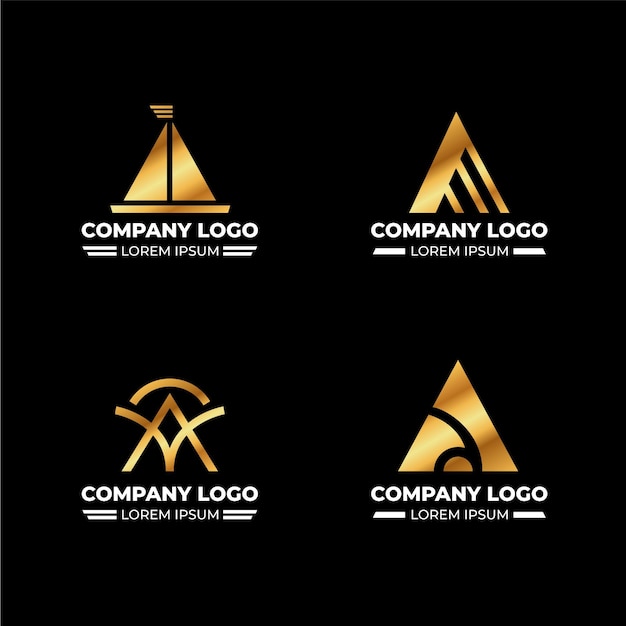 Flat design a logos set