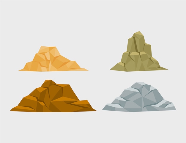 Flat design low poly nature illustration