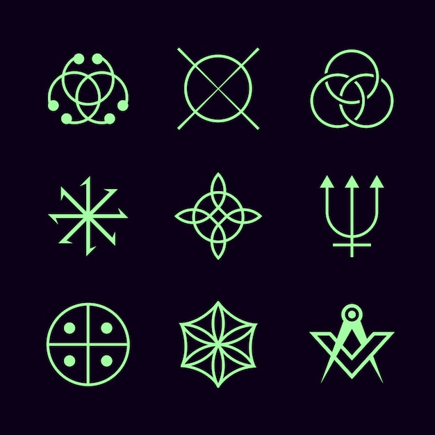 Free Vector flat design magic symbols