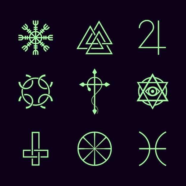 Free Vector flat design magic symbols