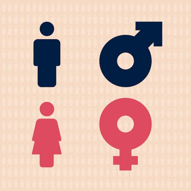 Free vector flat design male female symbols