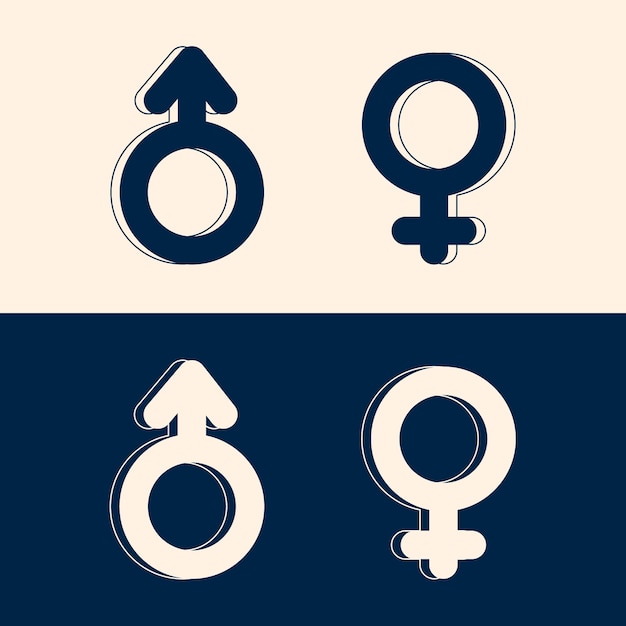 Free vector flat design male female symbols