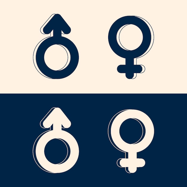 Flat design male female symbols