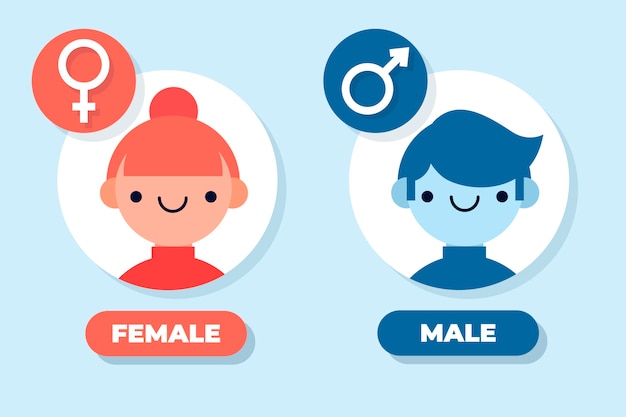 Free vector flat design male female symbols