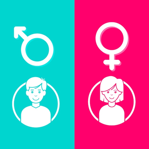 Free vector flat design male female symbols