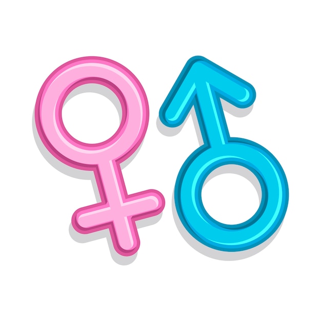 Free vector flat design male female symbols