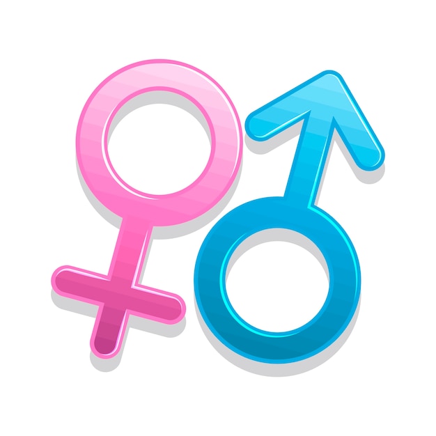 Flat design male female symbols