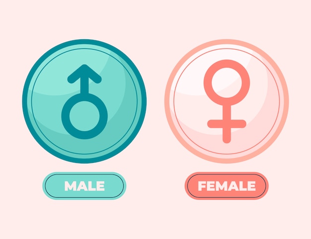 Free vector flat design male female symbols