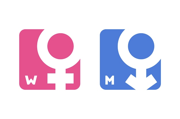 Flat design male female symbols