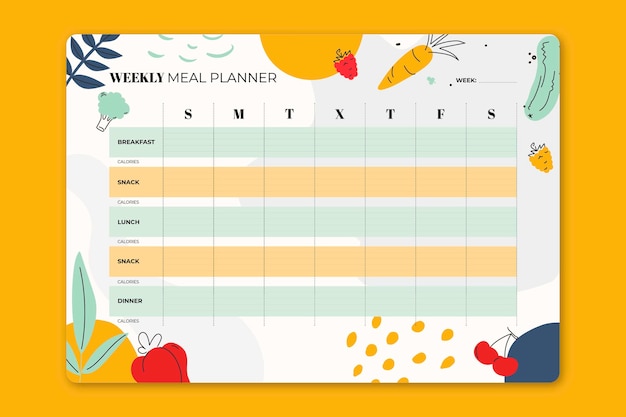 Free Vector flat design meal planner