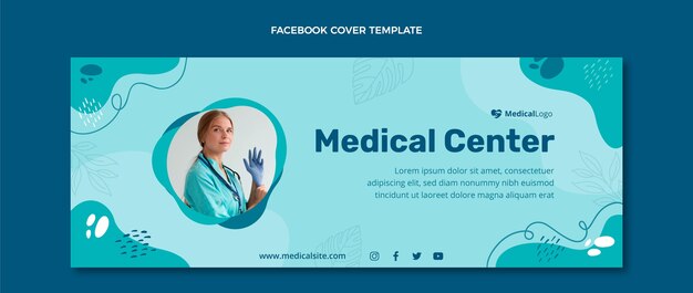 Flat design medical center facebook cover