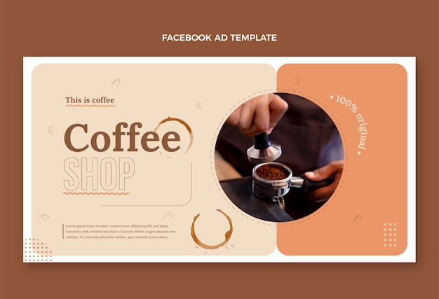 Flat design minimal coffee facebook ad