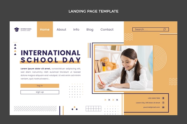 Free vector flat design minimal international school template