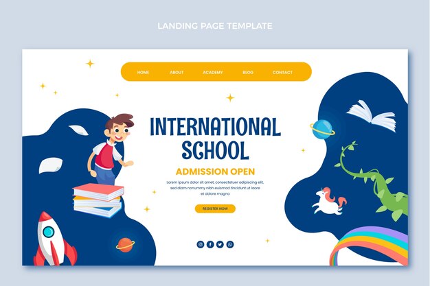 Free Vector flat design minimal international school template