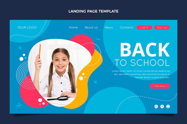 Free Vector flat design minimal international school template