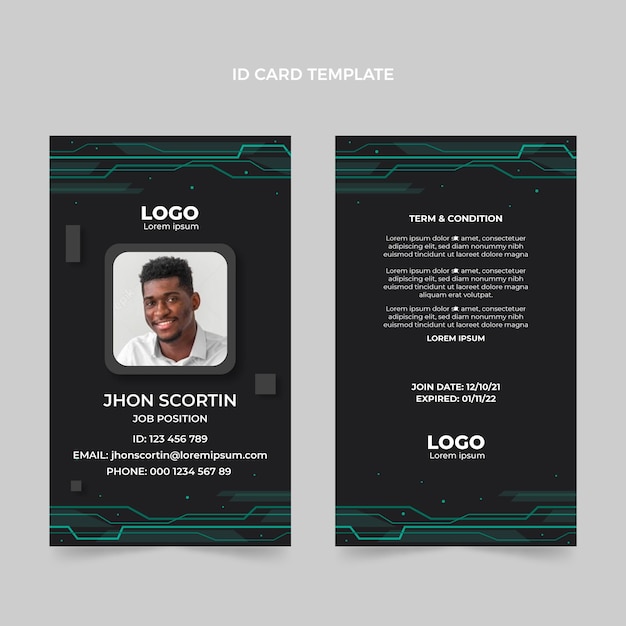 Flat design minimal technology id card