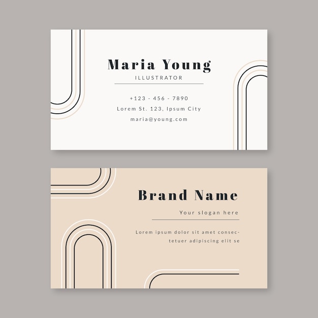 Flat design minimalist business card