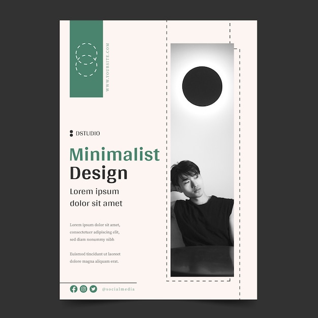 Free Vector flat design minimalist flyer template