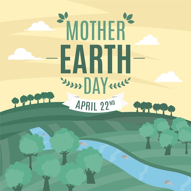 Free vector flat design mother earth day