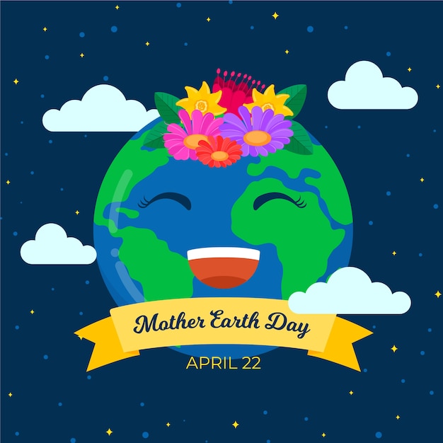 Flat design mother earth day