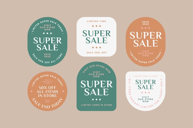 Free vector flat design muted colors label collection