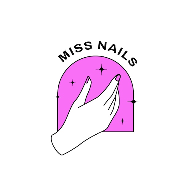 Flat design nail salon logo template