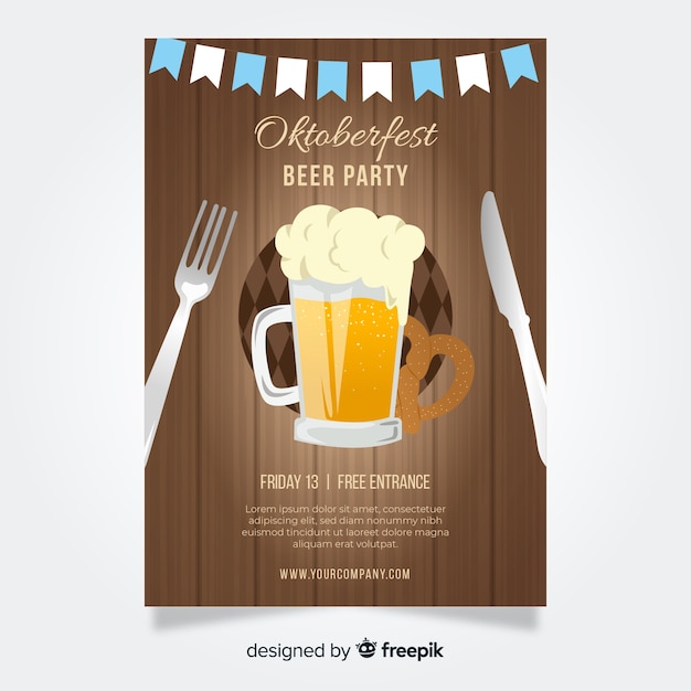 Free Vector flat design oktoberfest flyer templates