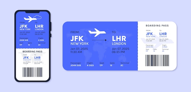 Free Vector flat design online ticket template