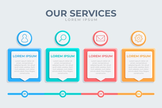 Free Vector flat design our services infographic