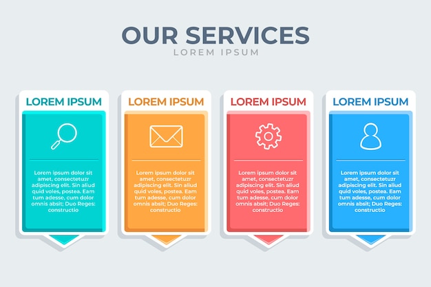 Free Vector flat design our services infographic