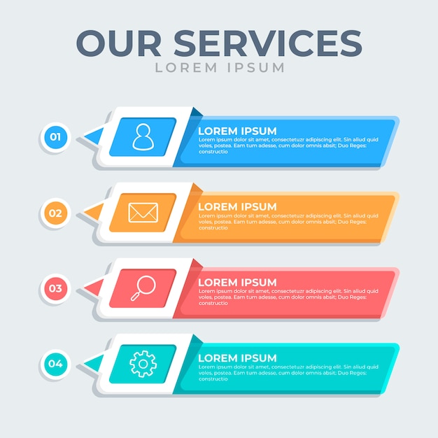 Free Vector flat design our services infographic